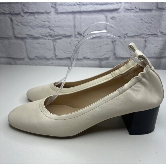 Everlane The Day Heel Shoes Italian Leathe Bone Color Size 10.5 - Picture 3 of 11